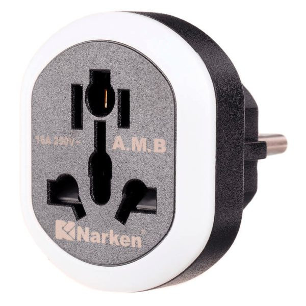 تبدیل سه به دو آداپتور برق برند NARKEN مدل NK-110 -اصلی