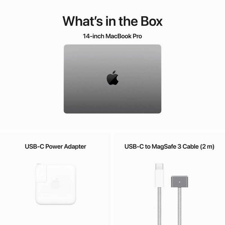 لپ تاپ 14.2 اینچی اپل مدل MacBook Pro MTL73 2023 LLA-M3-8GB RAM-512GB SSD - دست دوم