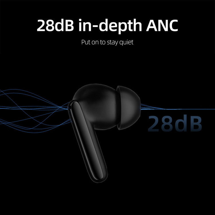 هدفون بلوتوثی برند کیو سی وای مدل T13 ANC2 با نویز کنسلینگ فعال (ANC)، نویز کنسلینگ میکروفون (ENC) و پخش صدای محیطی (Transparency)، درگاه شارژ USB Type-C