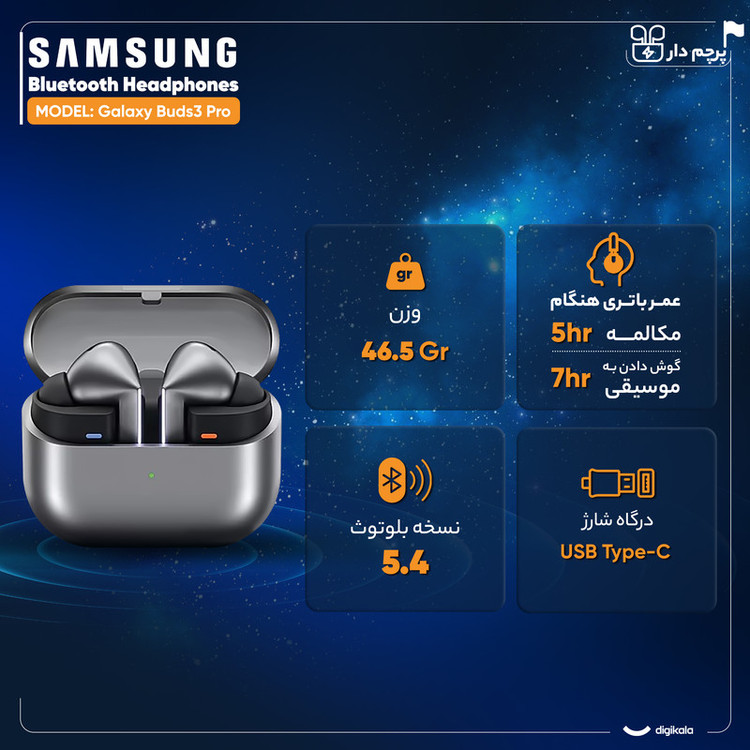هدفون بلوتوثی سامسونگ مدل Galaxy Buds6 Pro طرح کپی